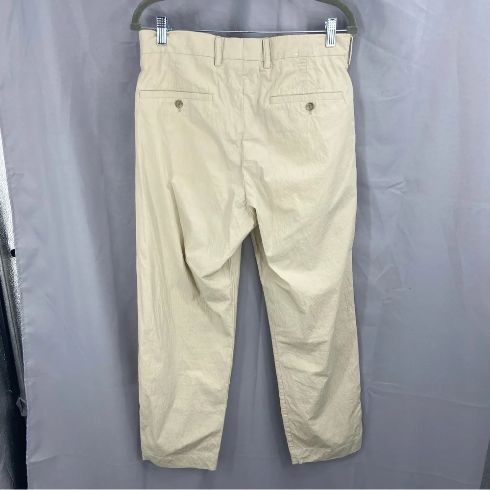 No Nationality NN07 Cream Pleated Front Fritz Pants Crinkle Fabric (Hemmed)